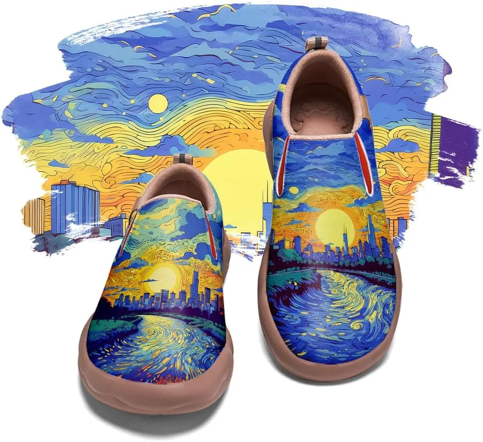 Men's Slip On Casual Loafers Lightweight Comfort Shoes Art Painted Travel Walking Sneakers
