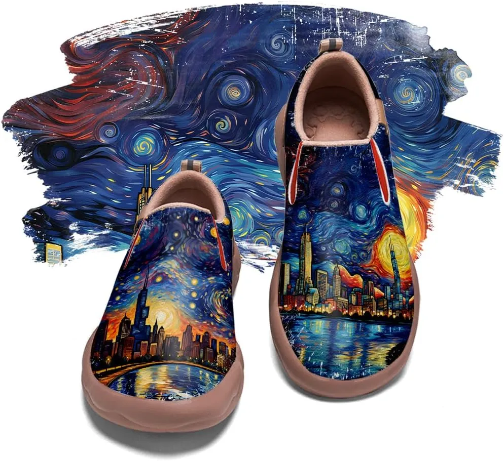 Men's Slip On Casual Loafers Lightweight Comfort Shoes Art Painted Travel Walking Sneakers