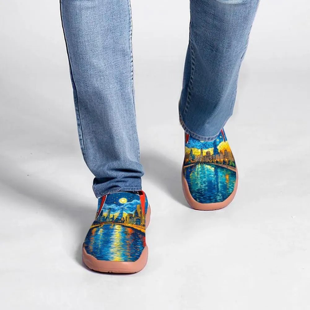 Men's Slip On Casual Loafers Lightweight Comfort Shoes Art Painted Travel Walking Sneakers