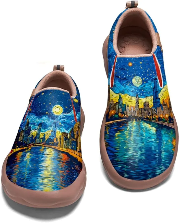 Men's Slip On Casual Loafers Lightweight Comfort Shoes Art Painted Travel Walking Sneakers