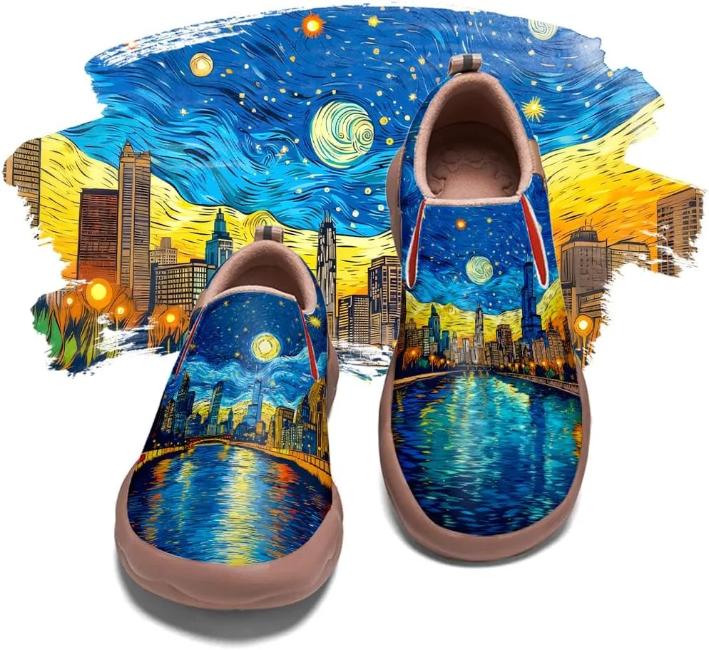 Men's Slip On Casual Loafers Lightweight Comfort Shoes Art Painted Travel Walking Sneakers