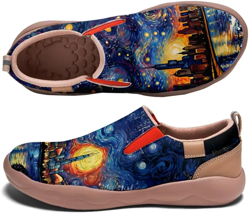 Men's Slip On Casual Loafers Lightweight Comfort Shoes Art Painted Travel Walking Sneakers