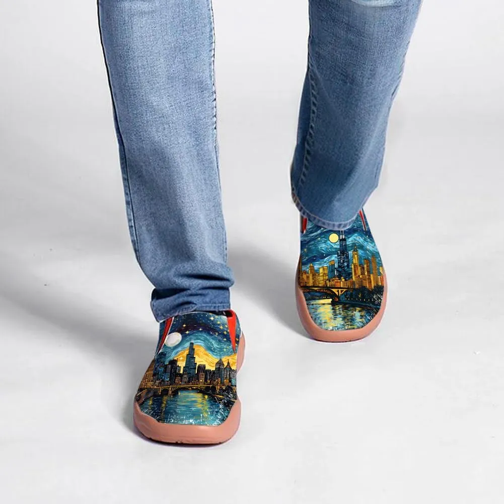 Men's Slip On Casual Loafers Lightweight Comfort Shoes Art Painted Travel Walking Sneakers