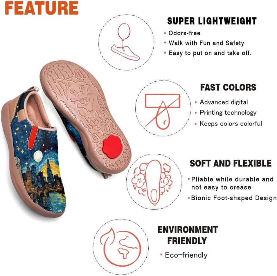 Men's Slip On Casual Loafers Lightweight Comfort Shoes Art Painted Travel Walking Sneakers