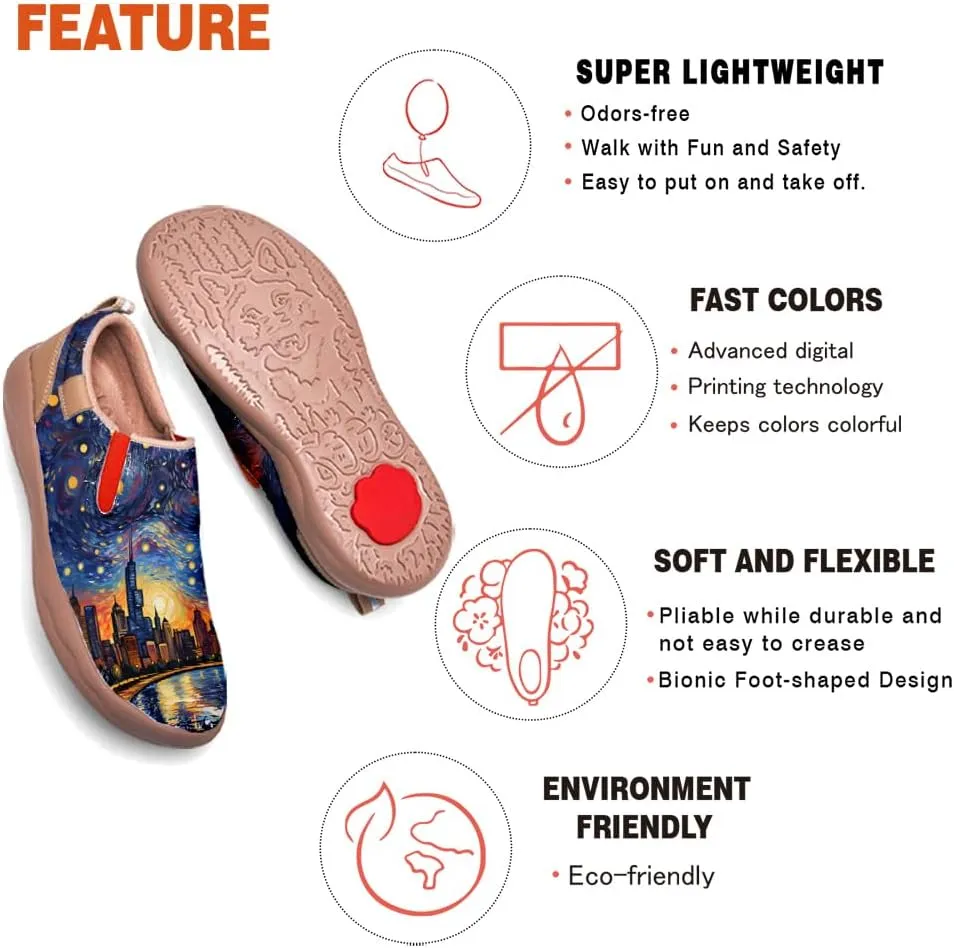 Men's Slip On Casual Loafers Lightweight Comfort Shoes Art Painted Travel Walking Sneakers