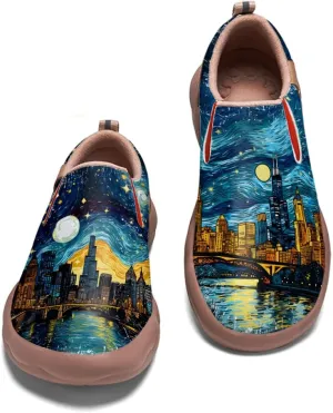 Men's Slip On Casual Loafers Lightweight Comfort Shoes Art Painted Travel Walking Sneakers