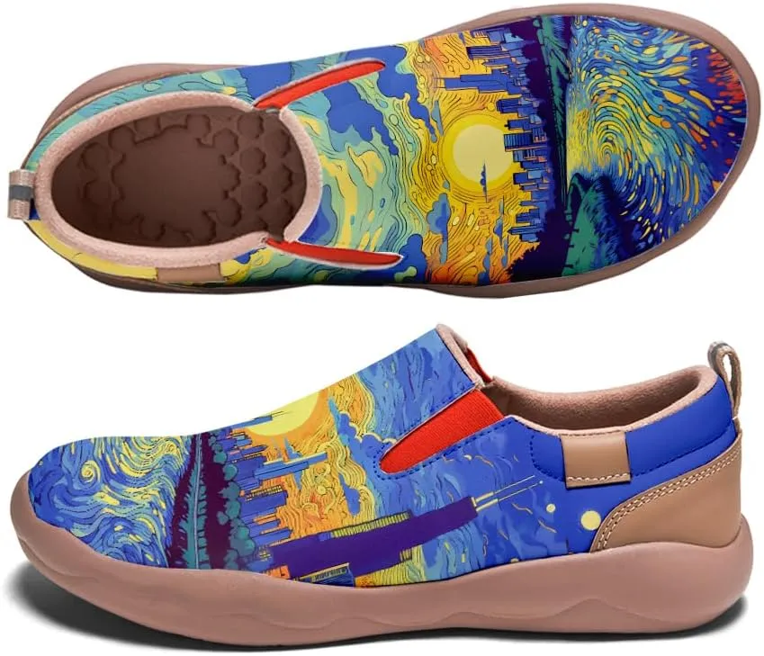 Men's Slip On Casual Loafers Lightweight Comfort Shoes Art Painted Travel Walking Sneakers