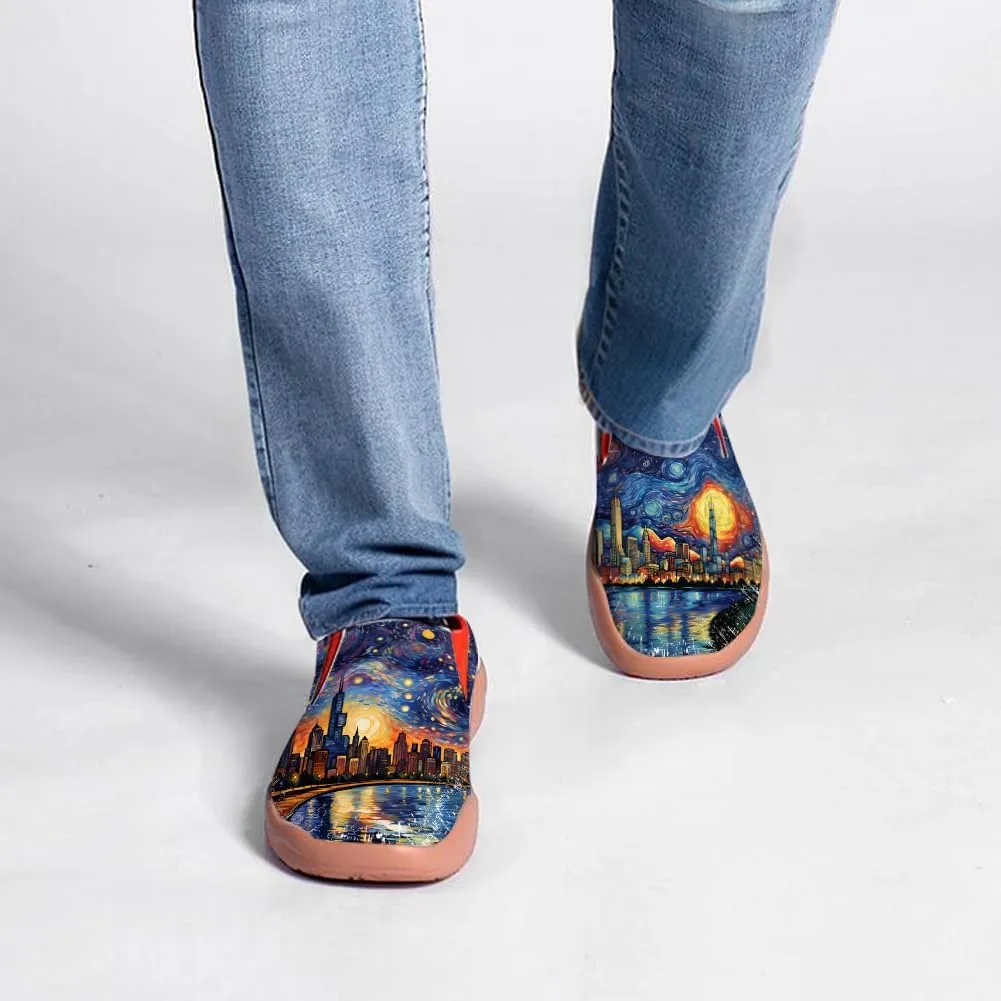 Men's Slip On Casual Loafers Lightweight Comfort Shoes Art Painted Travel Walking Sneakers