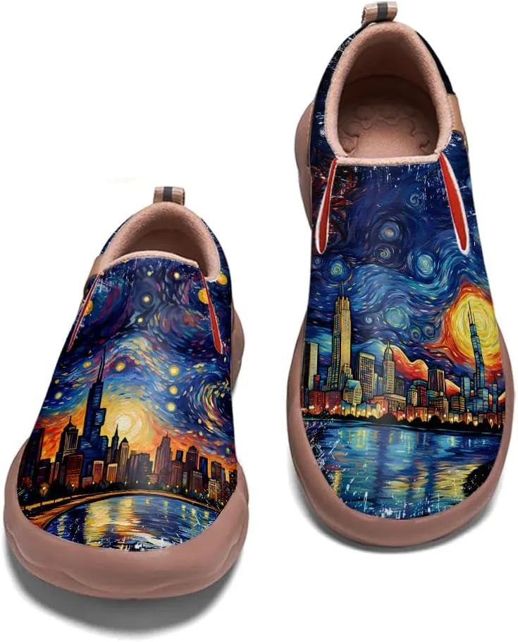 Men's Slip On Casual Loafers Lightweight Comfort Shoes Art Painted Travel Walking Sneakers