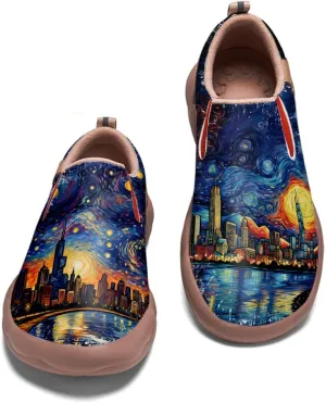 Men's Slip On Casual Loafers Lightweight Comfort Shoes Art Painted Travel Walking Sneakers