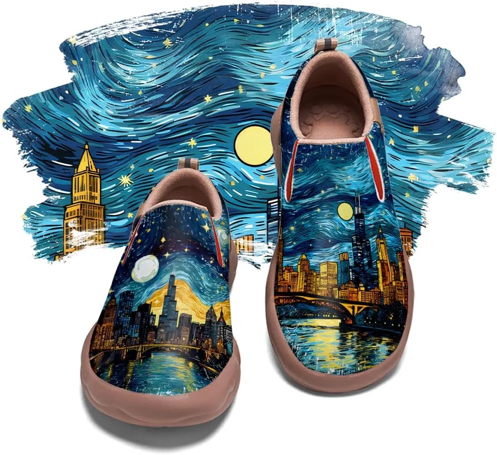 Men's Slip On Casual Loafers Lightweight Comfort Shoes Art Painted Travel Walking Sneakers