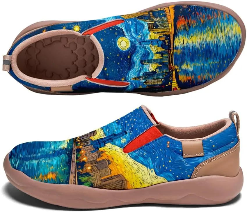 Men's Slip On Casual Loafers Lightweight Comfort Shoes Art Painted Travel Walking Sneakers