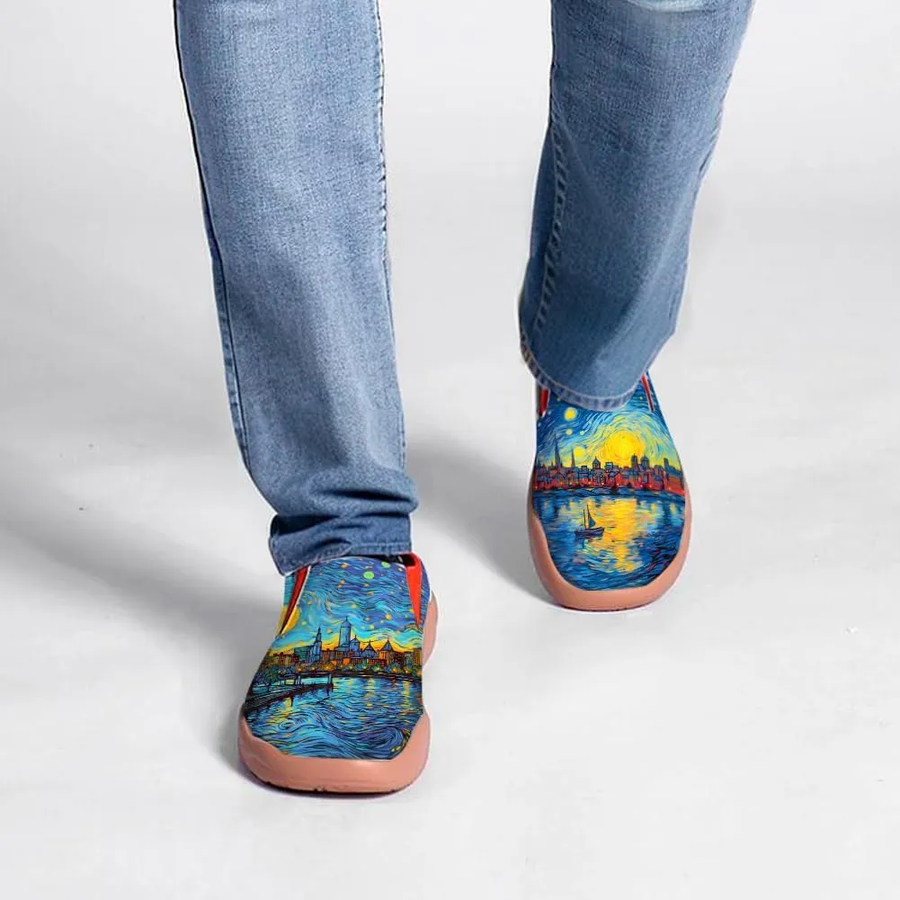 Men's Slip On Loafers Lightweight Comfort Casual Shoes Art Painted Travel Sneakers
