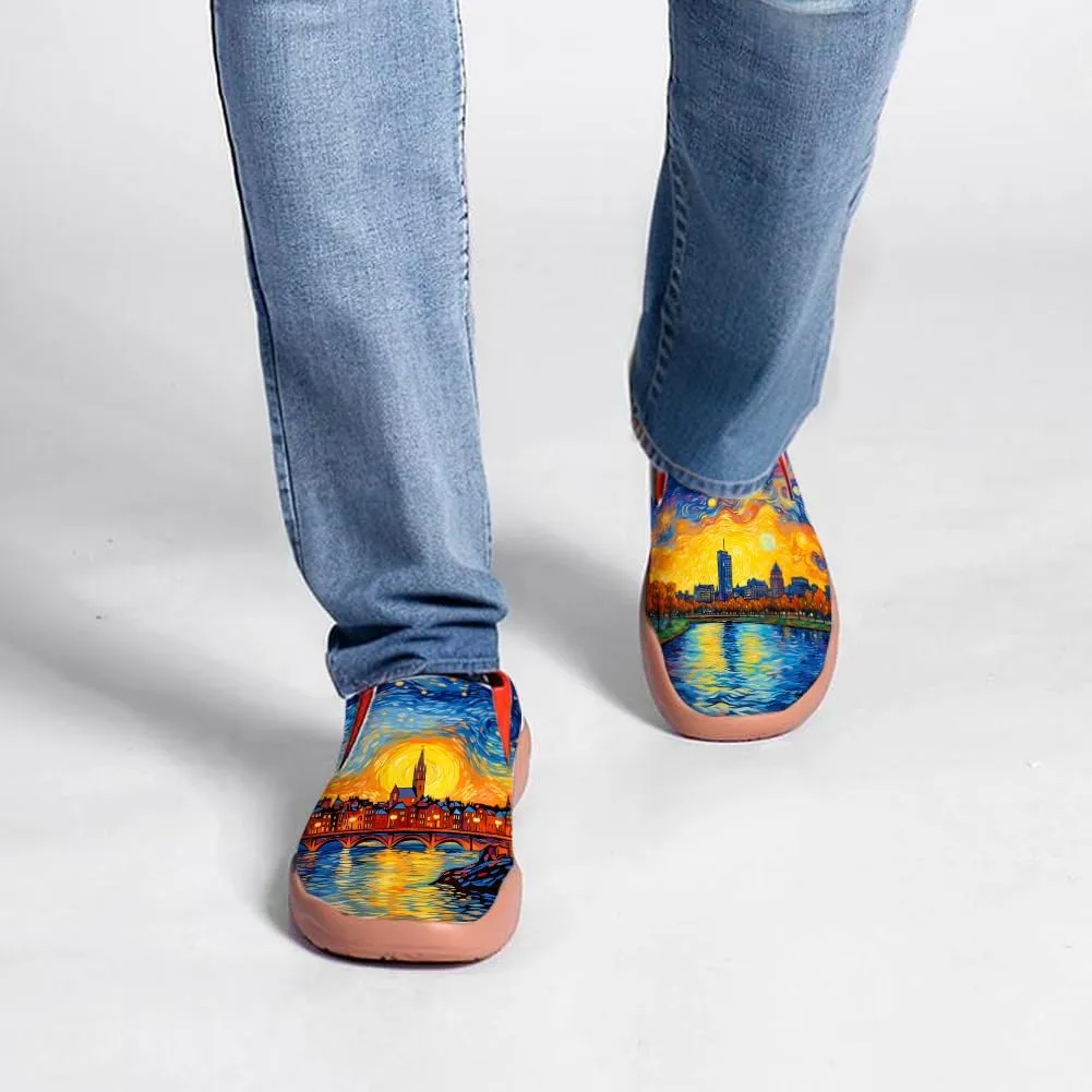 Men's Slip On Loafers Lightweight Comfort Casual Shoes Art Painted Travel Sneakers