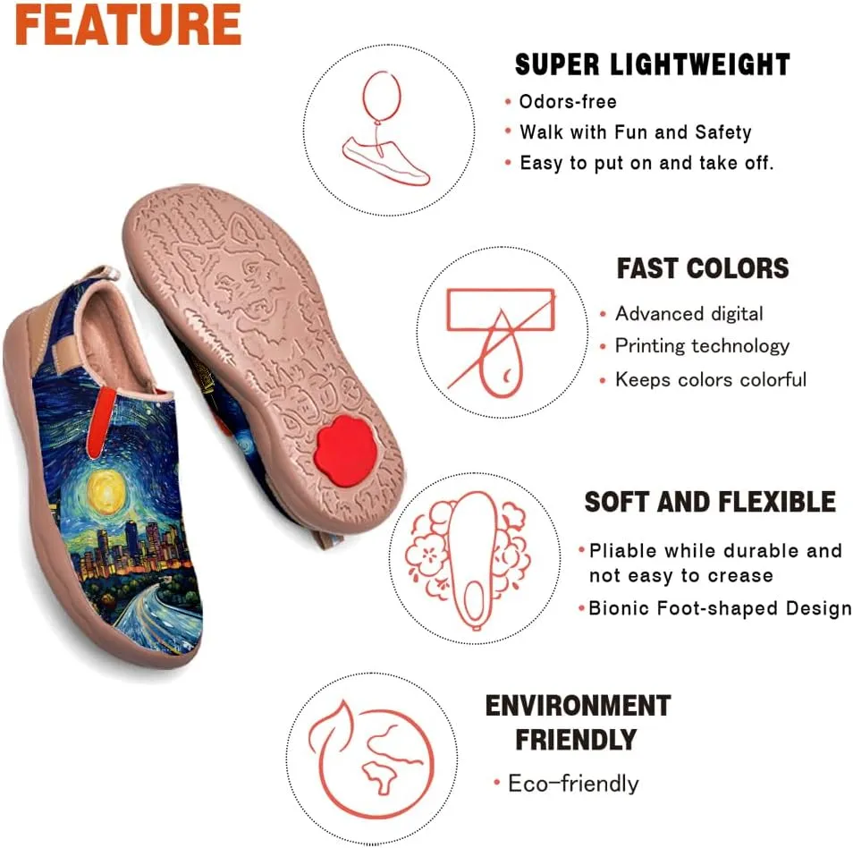 Men's Slip On Loafers Lightweight Comfort Casual Shoes Art Painted Travel Sneakers