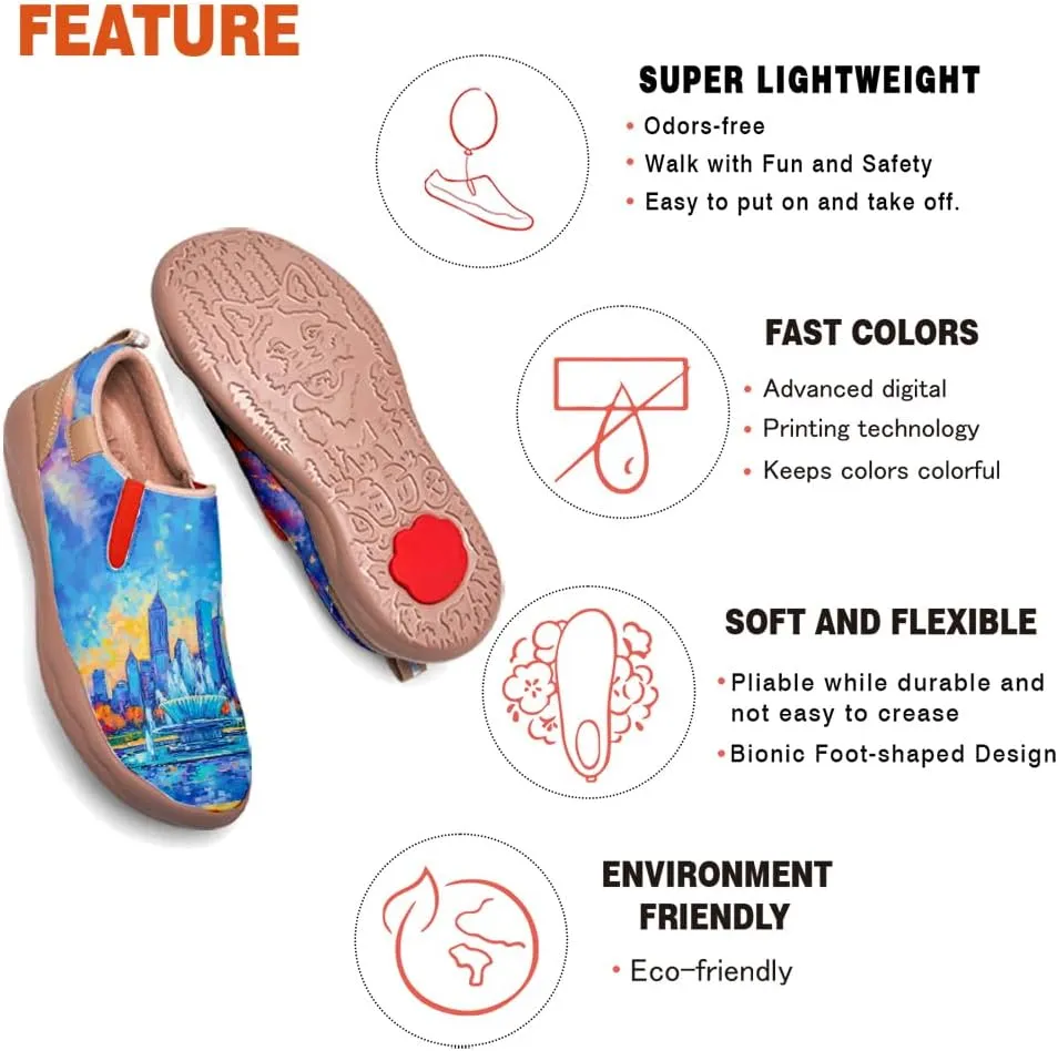 Men's Slip On Loafers Lightweight Comfort Casual Shoes Art Painted Travel Sneakers