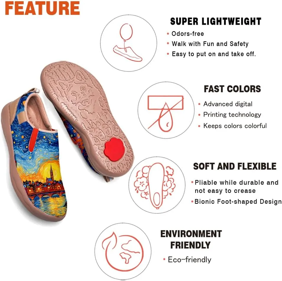 Men's Slip On Loafers Lightweight Comfort Casual Shoes Art Painted Travel Sneakers