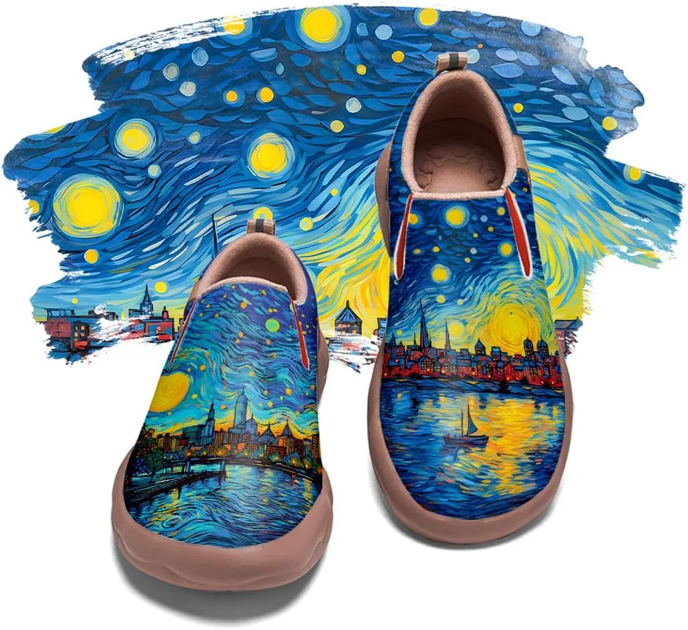 Men's Slip On Loafers Lightweight Comfort Casual Shoes Art Painted Travel Sneakers
