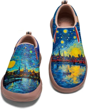 Men's Slip On Loafers Lightweight Comfort Casual Shoes Art Painted Travel Sneakers