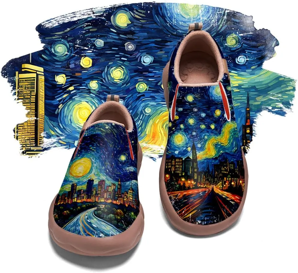 Men's Slip On Loafers Lightweight Comfort Casual Shoes Art Painted Travel Sneakers