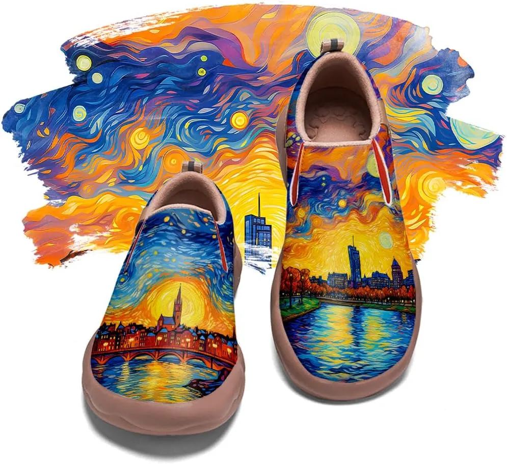 Men's Slip On Loafers Lightweight Comfort Casual Shoes Art Painted Travel Sneakers