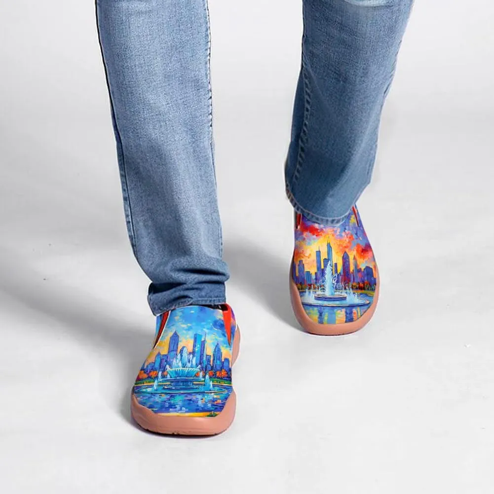 Men's Slip On Loafers Lightweight Comfort Casual Shoes Art Painted Travel Sneakers