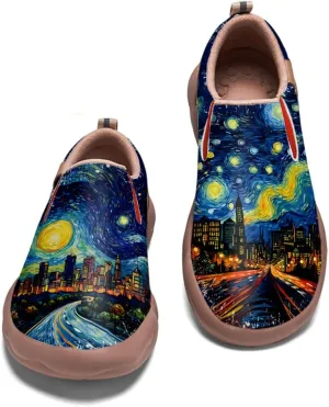 Men's Slip On Loafers Lightweight Comfort Casual Shoes Art Painted Travel Sneakers