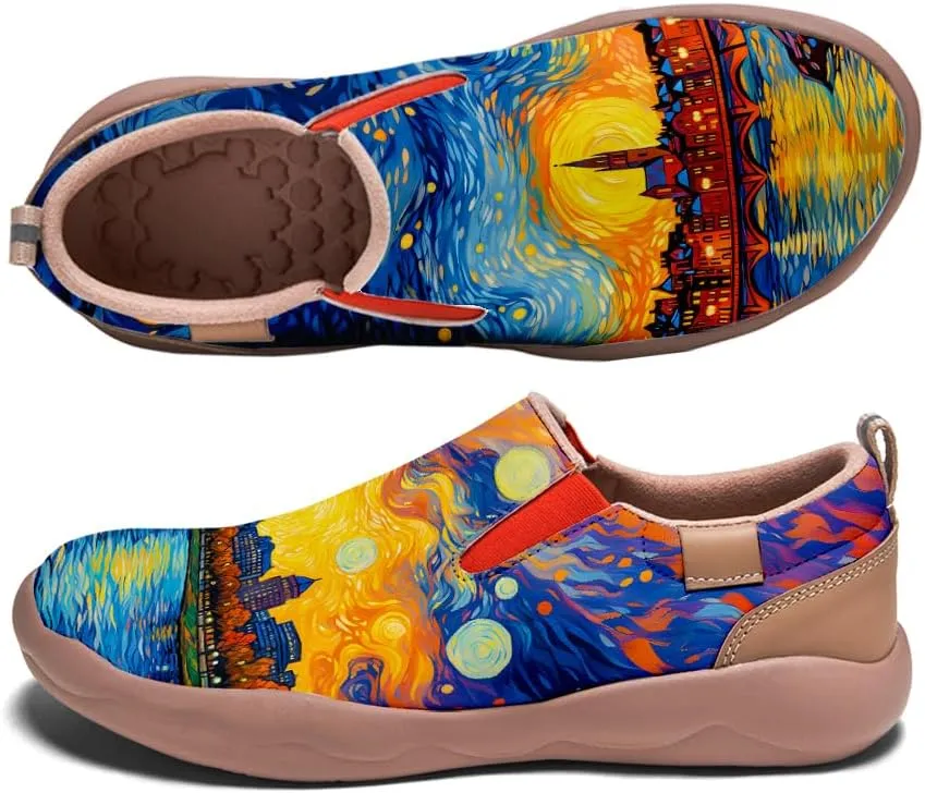 Men's Slip On Loafers Lightweight Comfort Casual Shoes Art Painted Travel Sneakers