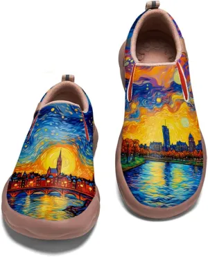 Men's Slip On Loafers Lightweight Comfort Casual Shoes Art Painted Travel Sneakers