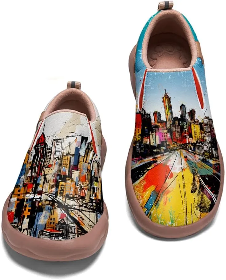 Men's Slip On Loafers Lightweight Cozy Casual Sneakers Art Painted Walking Travel Shoes