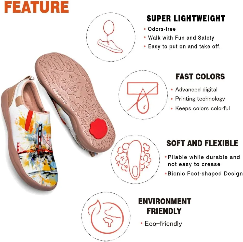Men's Slip On Loafers Lightweight Cozy Casual Sneakers Art Painted Walking Travel Shoes