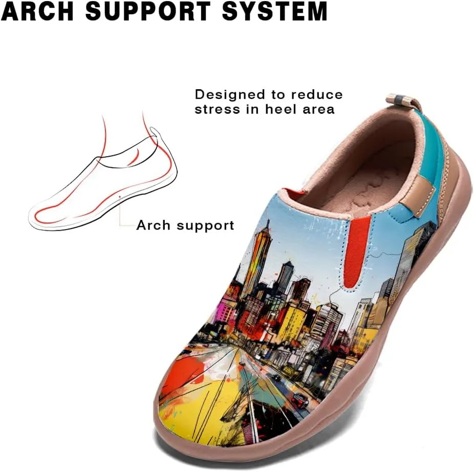 Men's Slip On Loafers Lightweight Cozy Casual Sneakers Art Painted Walking Travel Shoes