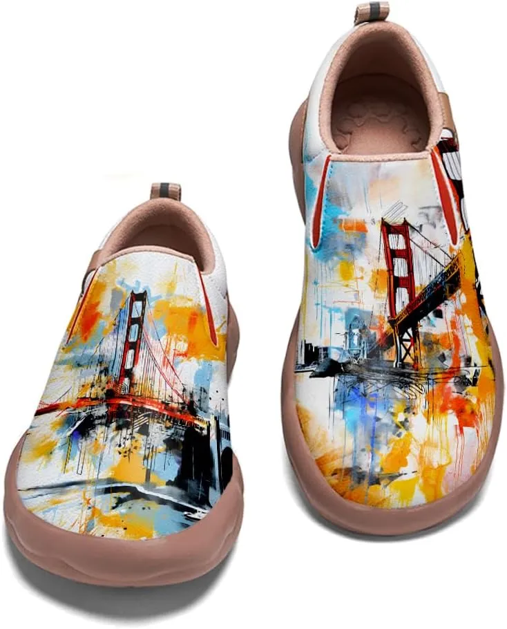 Men's Slip On Loafers Lightweight Cozy Casual Sneakers Art Painted Walking Travel Shoes