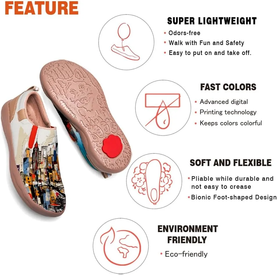 Men's Slip On Loafers Lightweight Cozy Casual Sneakers Art Painted Walking Travel Shoes
