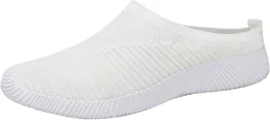 Mens Slippers with Arch Support Casual Mules Slip On Shoes Women Comfort Casual Shoes Trendy Platform Sneakers Waterproof Tennis Shoe White Loafers