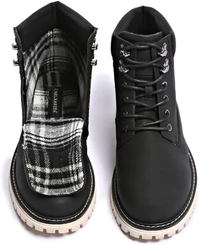 Mens Snow Boots Fur Lined Hiking Boots Waterproof Anti-Slip Outdoor Climbing Shoes