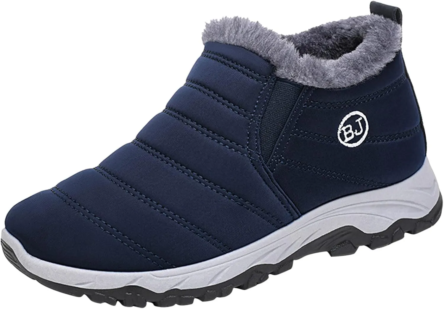 Men's Snow Boots, Waterproof Hiking Boots Insulated Duck Shoes Fur Lined Short Ankle Booties Duck Boots Women