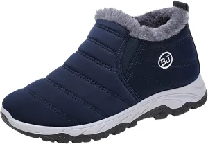 Men's Snow Boots, Waterproof Hiking Boots Insulated Duck Shoes Fur Lined Short Ankle Booties Duck Boots Women
