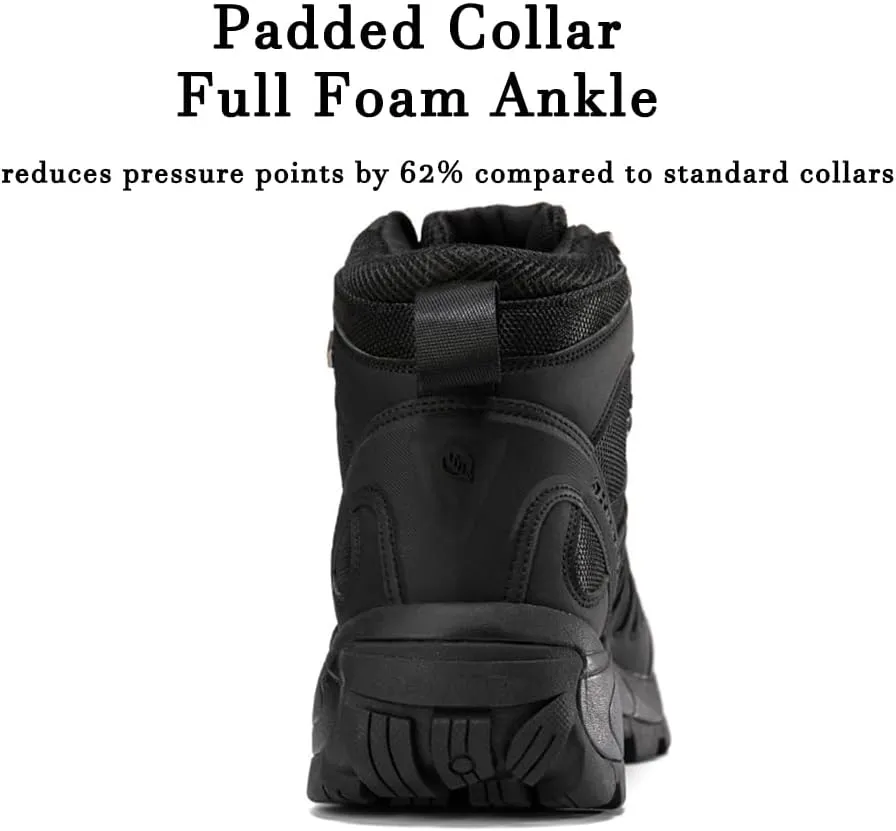 Men's Tactical Ankle Boots: Side Zipper Military Work Boots, Hook & Loop Closure