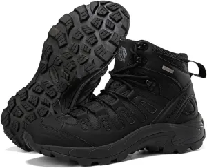 Men's Tactical Ankle Boots: Side Zipper Military Work Boots, Hook & Loop Closure