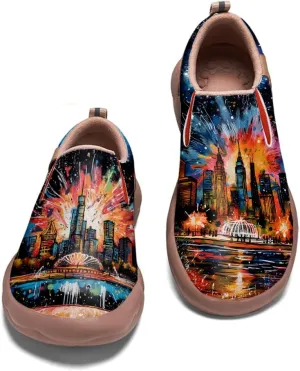 Men's Walking Travel Shoes Art Painted Slip On Loafers Lightweight Comfort Casual Sneakers