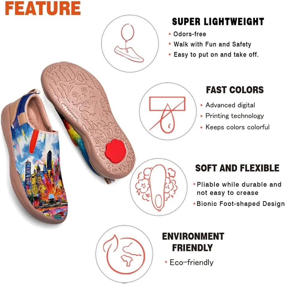 Men's Walking Travel Shoes Art Painted Slip On Loafers Lightweight Comfort Casual Sneakers