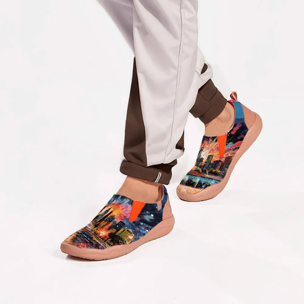 Men's Walking Travel Shoes Art Painted Slip On Loafers Lightweight Comfort Casual Sneakers