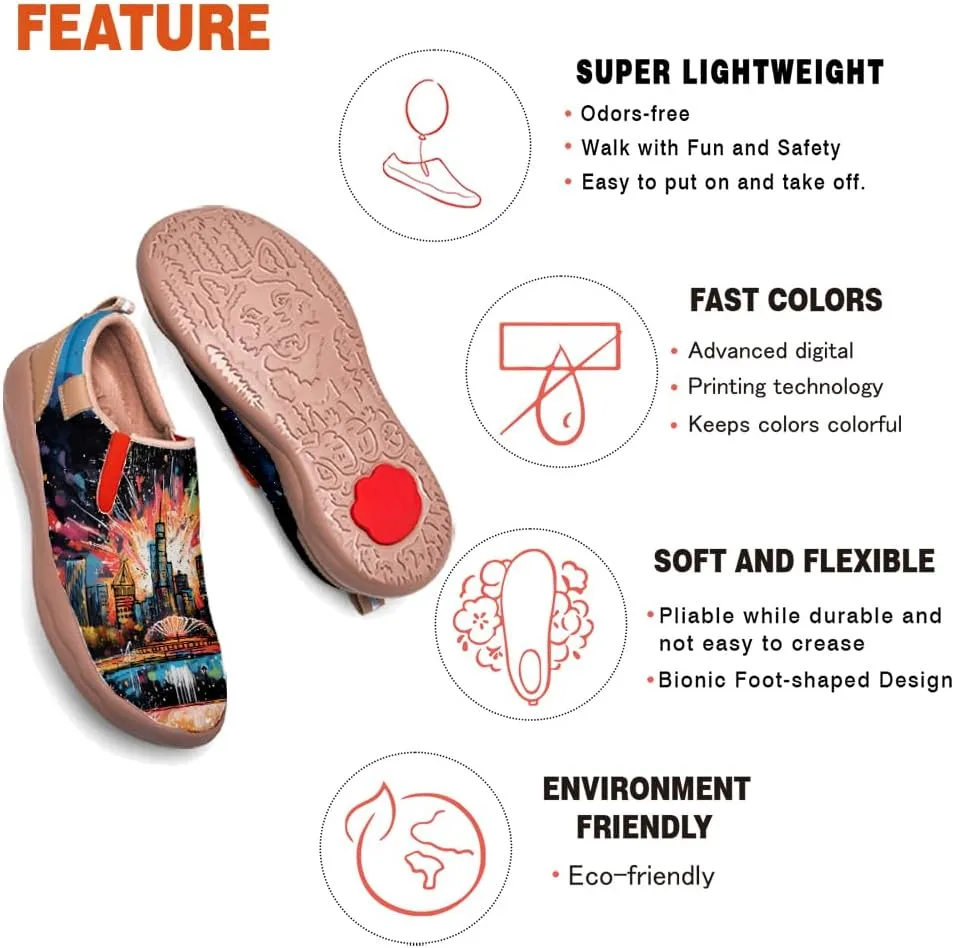 Men's Walking Travel Shoes Art Painted Slip On Loafers Lightweight Comfort Casual Sneakers