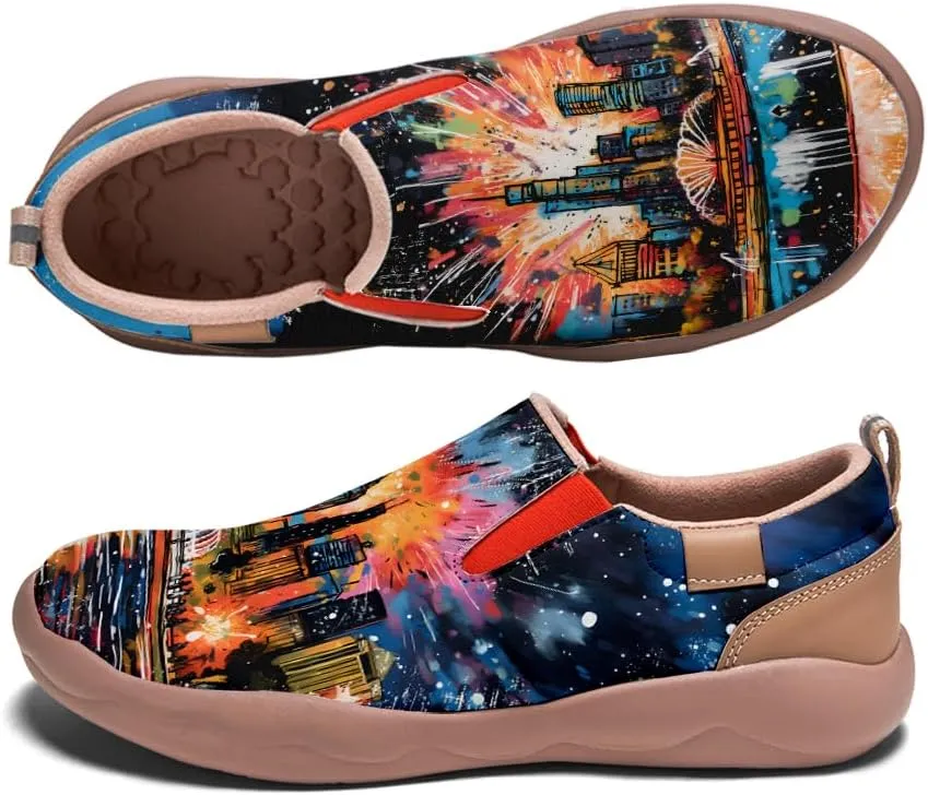 Men's Walking Travel Shoes Art Painted Slip On Loafers Lightweight Comfort Casual Sneakers