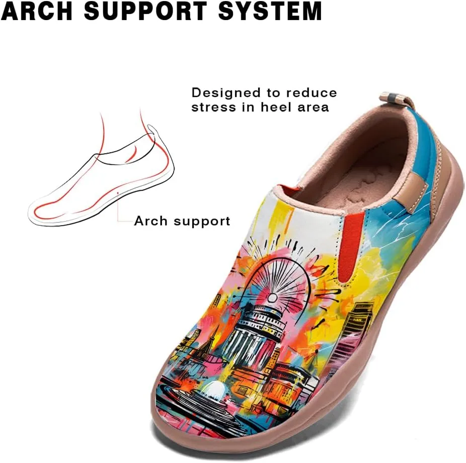 Men's Walking Travel Shoes Art Painted Slip On Loafers Lightweight Comfort Casual Sneakers