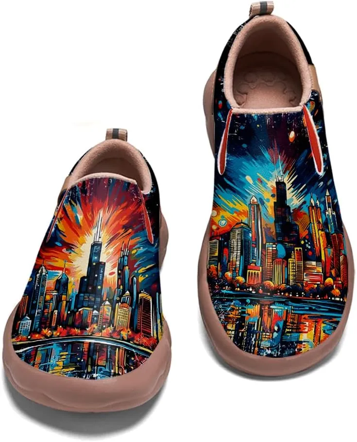 Men's Walking Travel Shoes Art Painted Slip On Loafers Lightweight Comfort Casual Sneakers