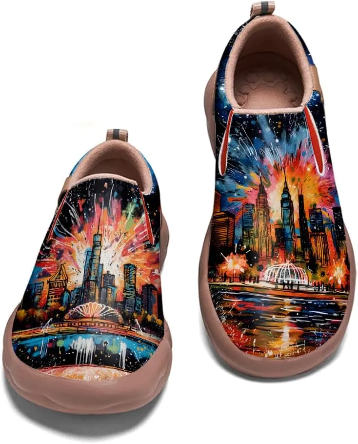 Men's Walking Travel Shoes Art Painted Slip On Loafers Lightweight Comfort Casual Sneakers