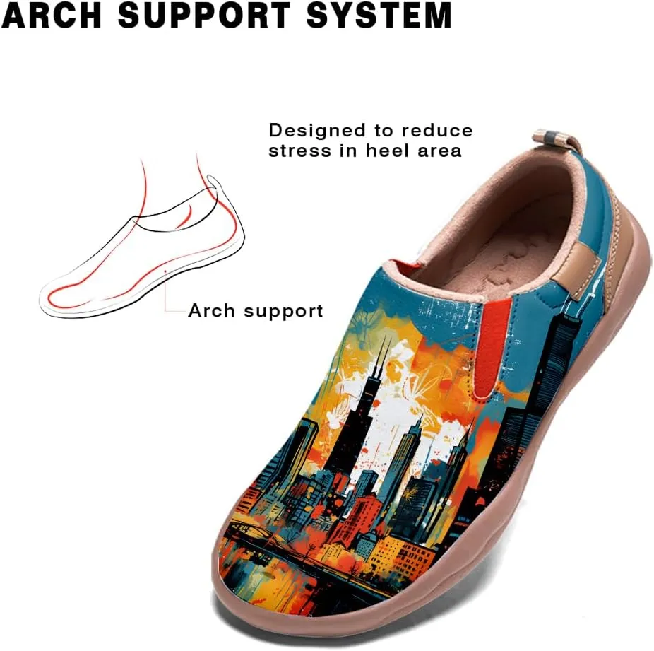 Men's Walking Travel Shoes Art Painted Slip On Loafers Lightweight Comfort Casual Sneakers