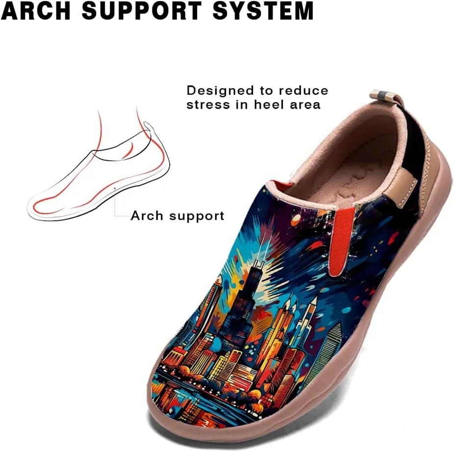 Men's Walking Travel Shoes Art Painted Slip On Loafers Lightweight Comfort Casual Sneakers